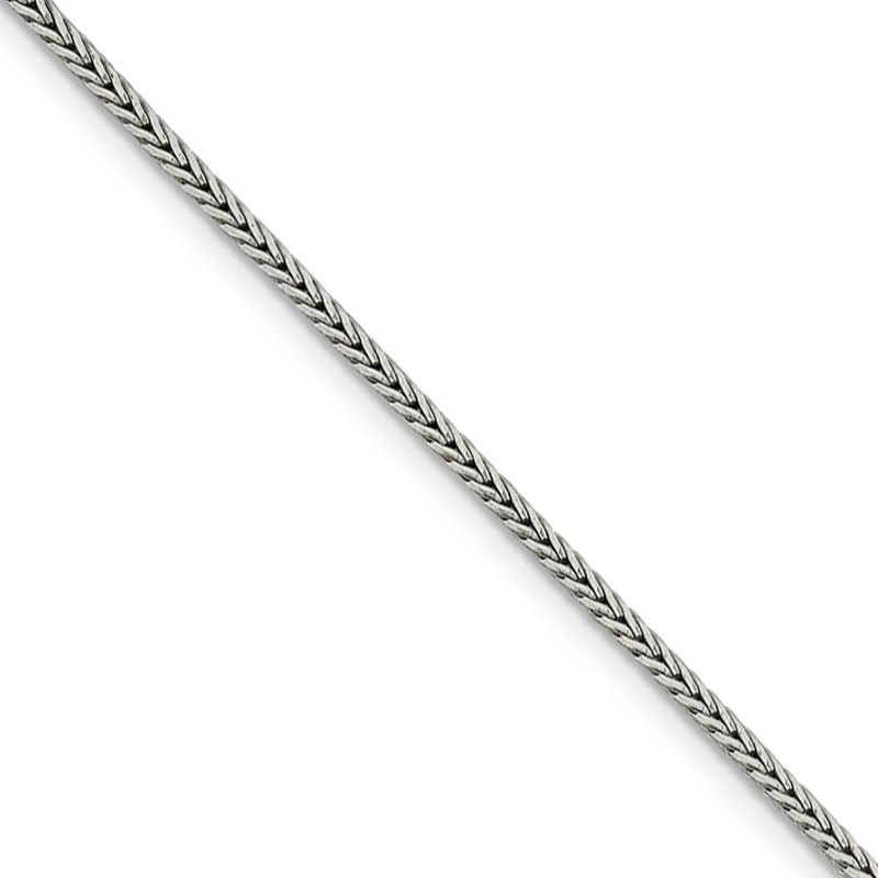 2mm Sterling Silver D/C Solid Round Franco Chain Necklace, 26 Inch